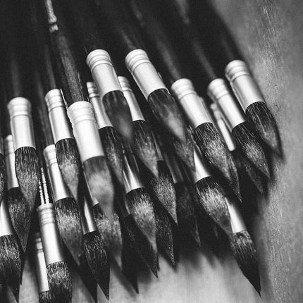 ESCODA Set 3 Watercolor Brushes - Green Travel Set N.4,12,16 Round Pointed Long Tip Bright Synthetic Hair Ultimo Barroco Prado Series Canvas Case Professional Handmade in Barcelona.