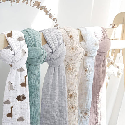 lulumoon Baby Muslin Swaddle Blankets: Soft Receiving Blanket for Newborn - Cotton Swaddling Blanket for Neutral 3Pack