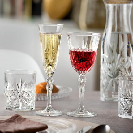 Lorren Home Trends Lorenzo RCR Crystal Collection Water Glass Set -Melodia, 6 Count (Pack of 1), Red Wine Goblet,7.5 Fluid Ounce
