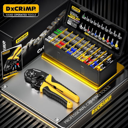 DxCRIMP Bootlace Ferrule Crimping Tools Kit 0.25-25mm² & 22 Sizes Ferrules