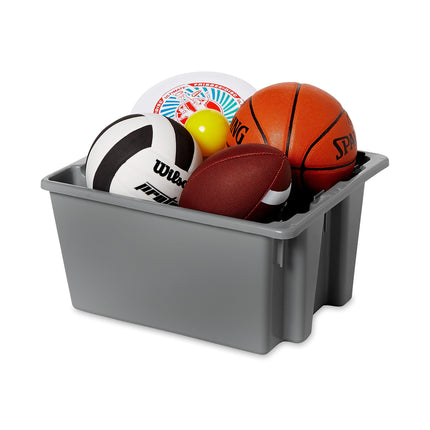 Caja apilable Rubbermaid Commercial Palletote para almacenamiento, 0,03 metros cúbicos, gris, FG172100GRAY