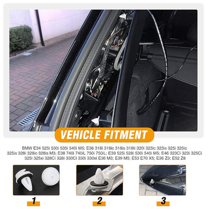 GOOACC 50Pcs Car Door Trim Panel Retainer Clips Bumper Fastener Rivet Clips for BMW 51411973500 Series 3, 5 & 7 E46 E36 E34 E38 E39 M3-with Seal Ring