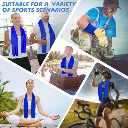 CSITE 10 Pack Cooling Towels (120x30cm) for Neck and Face, Ice Towel for Hot Weather, Soft Breathable Chilly Gym Towels, Microfiber Towel for Work Out, Yoga, Running, Camping & More Activities