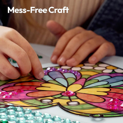 Klever Kits Window Art Making Kits Suncatcher 4Pcs, Gem Painting Kits, Suncatcher Art and Crafts for Kids 5 6 + Years