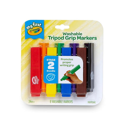 Crayola My First, Tripod Washable Markers for Toddlers, 8ct