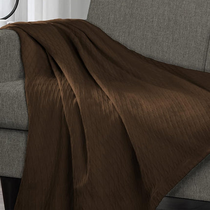 Superior 100% Cotton Thermal Blanket, Soft and Breathable Cotton for All Seasons, Bed Blanket and Oversized Throw Blanket with Luxurious Diamond Weave - King Size, Chocolate