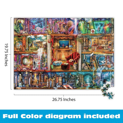 Buffalo Games - Aimee Stewart - The Grand Fiction Library - 1000 Piece Puzzle for Adults, Challenging Puzzle, Perfect for Game Nights - Finished Size 26.75 x 19.75 cm