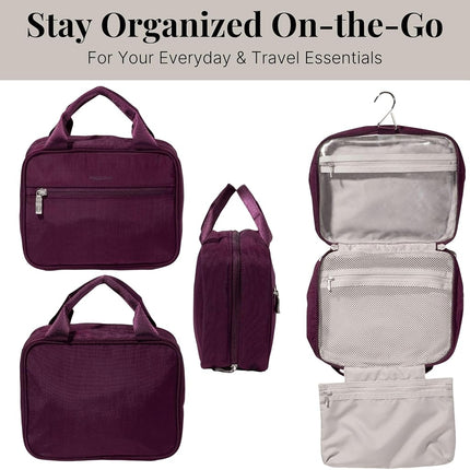 Baggallini Unisex's Hanging Travel Toiltery Kit, Mulberry, One Size