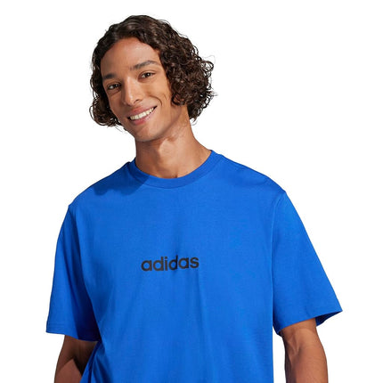 adidas Men's Essentials Linear Single Jersey T-Shirt, Team Royal Blue/Black, XX-S