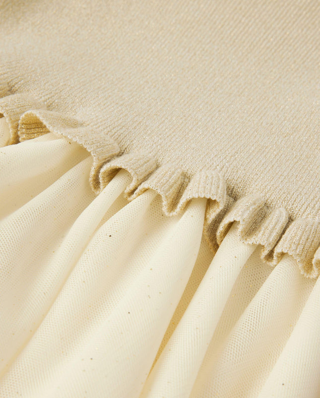 Gymboree Robe tutu à manches longues pour fille et bébé, blanc cassé, 10