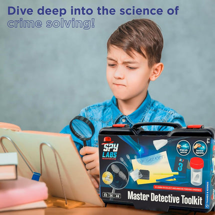 Spy Labs Master Detective Toolkit V2 | Forensic Science Kit | Gather & Document Evidence, Play | Fingerprints, Footprints, Tire Tracks | 32-Page Experiment Storybook, Age 8+