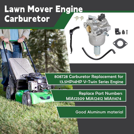 Reemplazo de carburador para tractor cortacésped John Deere LA105 de 42" y 19.5HP, repuesto para motor Briggs & Stratton de 13.5 HP 31F707 350777 14 HP V-Twin 808728 Carb 697203 795873 808891
