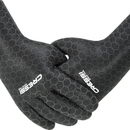 Cressi High Stretch Gloves -Unisex 5-Finger Diving Gloves made of Soft, Single-lined, High-strength Neoprene, 3.5mm, Black/Red Logo, L