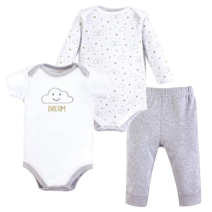 Conjunto de body y pantalón de algodón unisex Hudson Baby, Nubes Grises, 18-24 meses