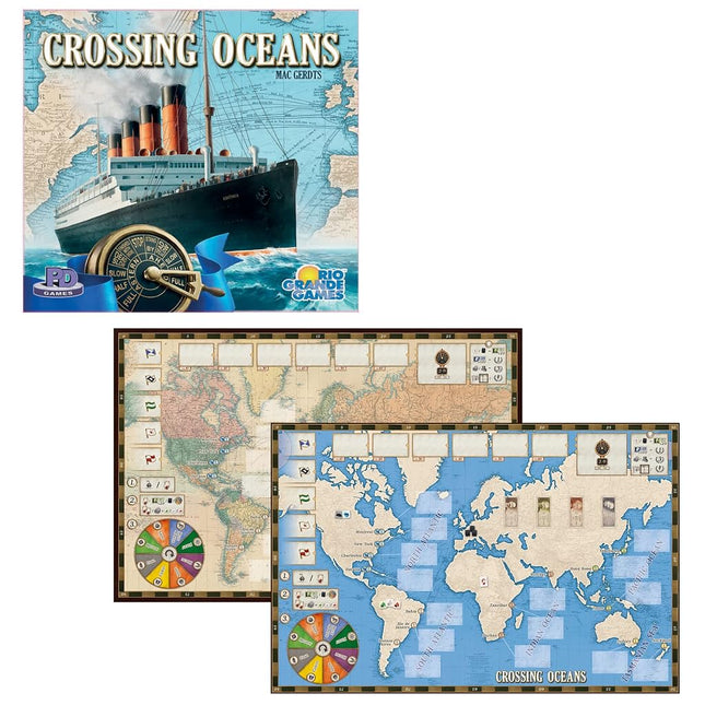 RIO Grande Games ACH Crossing Oceans - Economic Themed Board Game, 19th Century Maritime Strategy Board Game, PD Games, Rio Grande Games, for Ages 14+, 2-4 Players, 45-90 Minute Playing Time