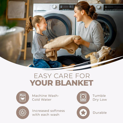 Superior Diamond Weave All-Season Cotton Blanket, Cover for Home, Couch, Bed, Soft, Warm Blankets, Boho Aesthetic, Comfy, Cozy, and Cute Covers, Decorative Bedding Essentials, Throw Size, Khaki
