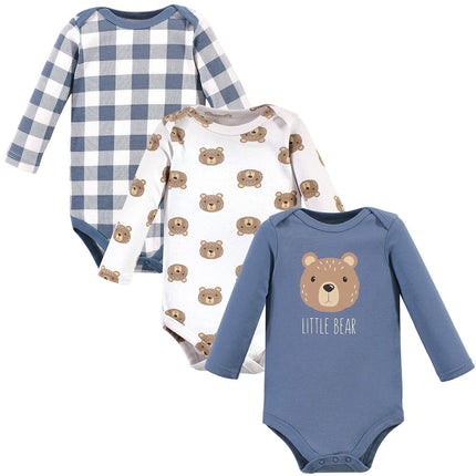 Hudson Baby Unisex Baby Cotton Long-sleeve Bodysuits, Little Bear, 0-3 Months