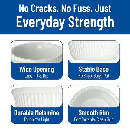 Carlisle FoodService Products Plastic Ramekins, Sauce Bowl, Condiment Bowl with Stain Resistant for Catering, Kitchen, Restaurant, 4 Ounces, White, (Pack of 48)
