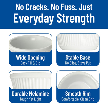 Carlisle FoodService Products Plastic Ramekins, Sauce Bowl, Condiment Bowl with Stain Resistant for Catering, Kitchen, Restaurant, 4 Ounces, White, (Pack of 48)
