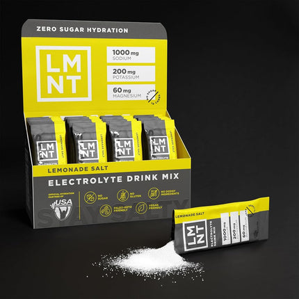 LMNT Zero Sugar Electrolytes - Lemonade Salt | Drink Mix | 30-Count