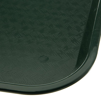 Plateau de cafétéria Carlisle FoodService Products Cafe Fast Food avec surface à motifs pour cafétérias, restauration rapide et salle à manger, plastique, 35,6 x 45,7 cm, vert forêt (lot de 12)