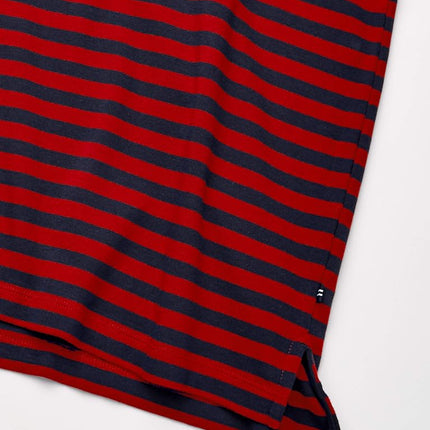 Nautica Men's Big and Tall Classic Fit Short Sleeve 100% Cotton Stripe Soft Polo Shirt - red - 1X