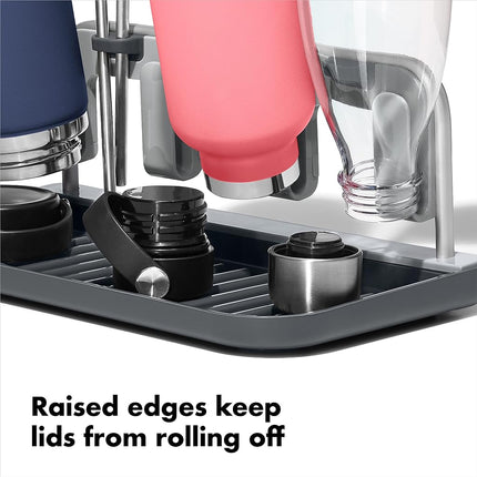 OXO Good Grips Aluminium Frame Bottle Drying Rack, Cool Grey