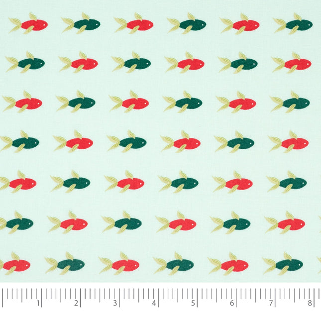 Singer Fabrics, 100% Cotton, Aqua Fish by Denise P