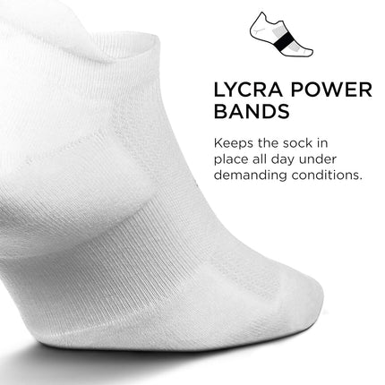 Feetures High Performance Cushion Ankle Sock - No Show Socks for Women & Men with Heel Tab - New White, M (1 Pair)