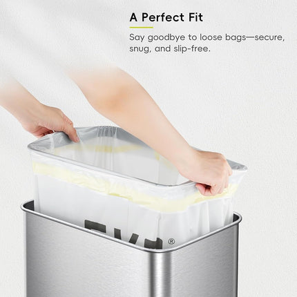 EKO 12.9 Gallon / 45-49 Liter, 60 Count Drawstring Trash Bags, Extra-Strong Unscented Garbage Bags, Easy-Dispense Roll for Kitchen & Household Use, Resists Tears, Leaks and Punctures, Code J, White