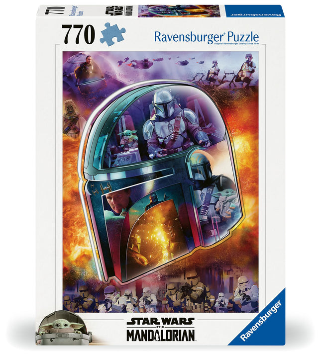 Ravensburger Star Wars: The Mandalorian's Helmet 759 Piece Shaped Jigsaw Puzzle | Unique Piece Design | Softclick Technology | Ideal Gift for Puzzle Enthusiasts