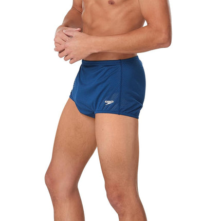 Speedo Men's Swimsuit Square Leg Poly Mesh Training Suit Navy