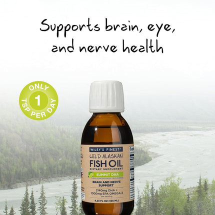 Wiley's Finest Huile de Poisson Sauvage d'Alaska - Summit DHA Citron Vert Naturel 125 ml