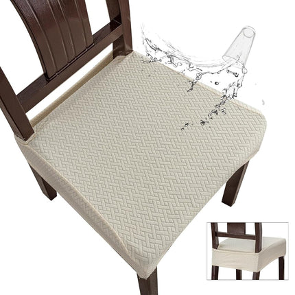 Seat Covers for Dining Room Chair Covers Dining Chair Covers (4 PCS-Rear-gapped, Beige)