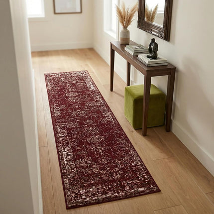 Unique Loom Sofia Collection Burgundy 2 x 13 Runner Area Rug (2' x 12' 11")