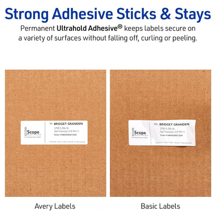 Avery Waterproof Shipping Labels with TrueBlock, 5.5" x 8.5", 100 White Laser Labels (5526)
