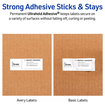 Avery 5524 White Printer Label - Printable Labels (White, Laser, 34 x 102, 300 Pieces, 50 Sheets)