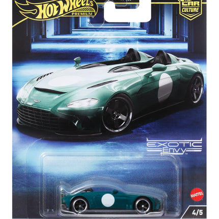 Hot Wheels Premium Car Culture Collectible Toy Car, 1:64 Scale Die-Cast Aston Martin V12 Speedster with Real Riders Tires, HKC78