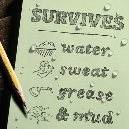 Rite in the Rain Weatherproof Side Spiral Notebook, 4.625" x 7", Green Cover, Universal Pattern, 3 Pack (No. 973L3)