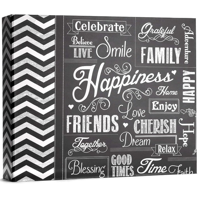 12x12 Chalkboard 3-Ring Binder Scrapbook, Happy
