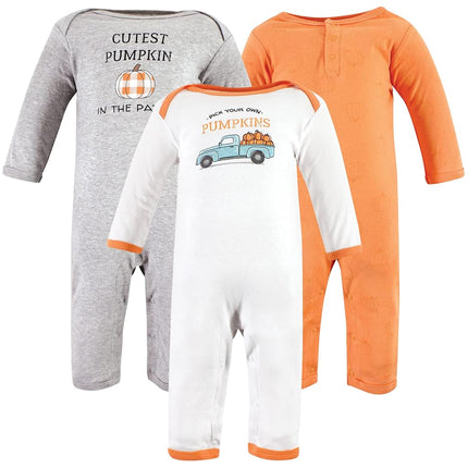 Hudson Baby baby-girls Cotton Coveralls, Pumpkin Truck, 6-9 Months