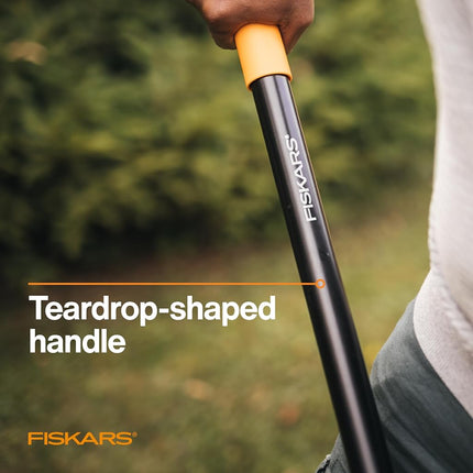 Fiskars Long Handle Round Point Steel Digging Shovel