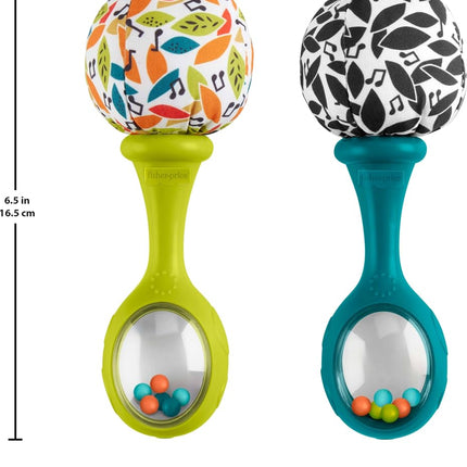 Fisher-Price Newborn Toys Rattle ‘n Rock Maracas, 2 Soft Musical Instruments for Developmental Play Babies Ages 3+ Months, Neutral Colors
