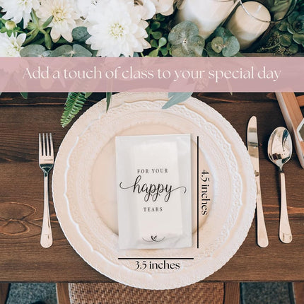 Wedding Tissues Packs for Guests- Set of 80- for Your Happy Tears Tissues- Wedding Favors for Guests – Frosted-Paper – Bulk Individual Tissue Packs & Items for Wedding Welcome Bags by PureRejuva