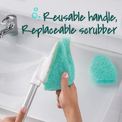 Scotch-Brite Extendable Tub & Tile Scrubber Kit, Includes 1 Handle and 3 Non-Scratch Scrubber Pads