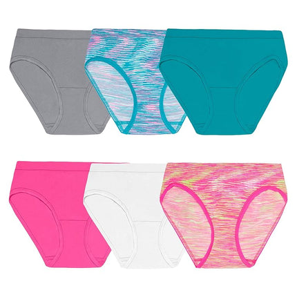 Fruit of the Loom Girls' Seamless Underwear Multipack, Hipster-6 Pack-Assorted