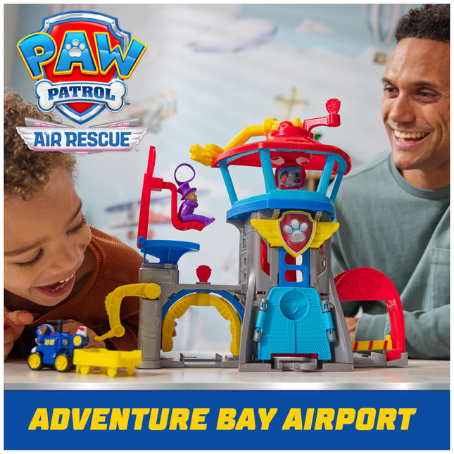 Pat' Patrouille : Air Rescue, Aéroport de la Grande Vallée, avec lanceur de véhicule et figurine Chase, jouets pour enfants de 3 ans et plus
