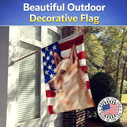 Caroline's Treasures CK6472CHF Bandera de Casa de Lona de Gran Tamaño con Bandera Americana de Perro Canaan, Multicolor