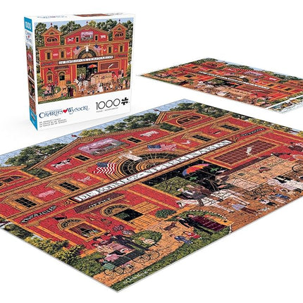 Buffalo Games – 1000 Piece Jigsaw Puzzle - Dr. Bonkley's Family - Charles Wysocki Colorful Puzzle for Adults – Precision-Cut Pieces, Beautiful Artwork, and Hours of Relaxing Fun