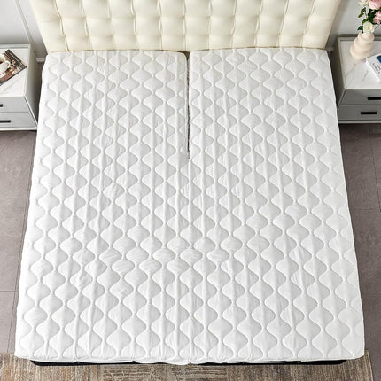 Kingnex Waterproof Split Top King Mattress Protector Pad for Adjustable Bed